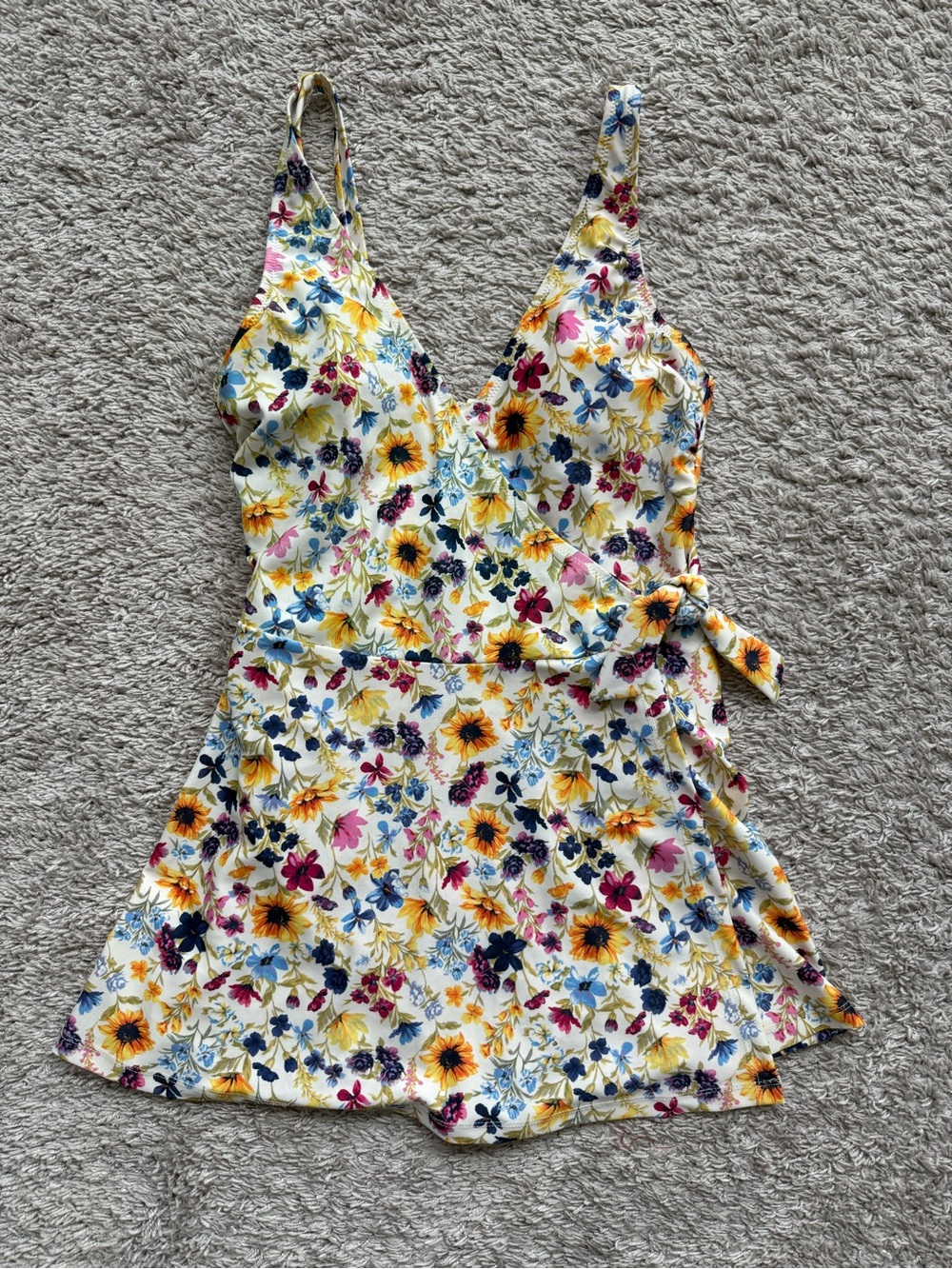 Old Navy Floral One Piece Wrap Dress Swimsuit